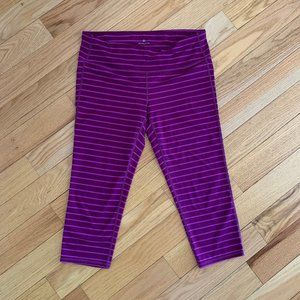 Athleta Striped Purple Crop Leggings